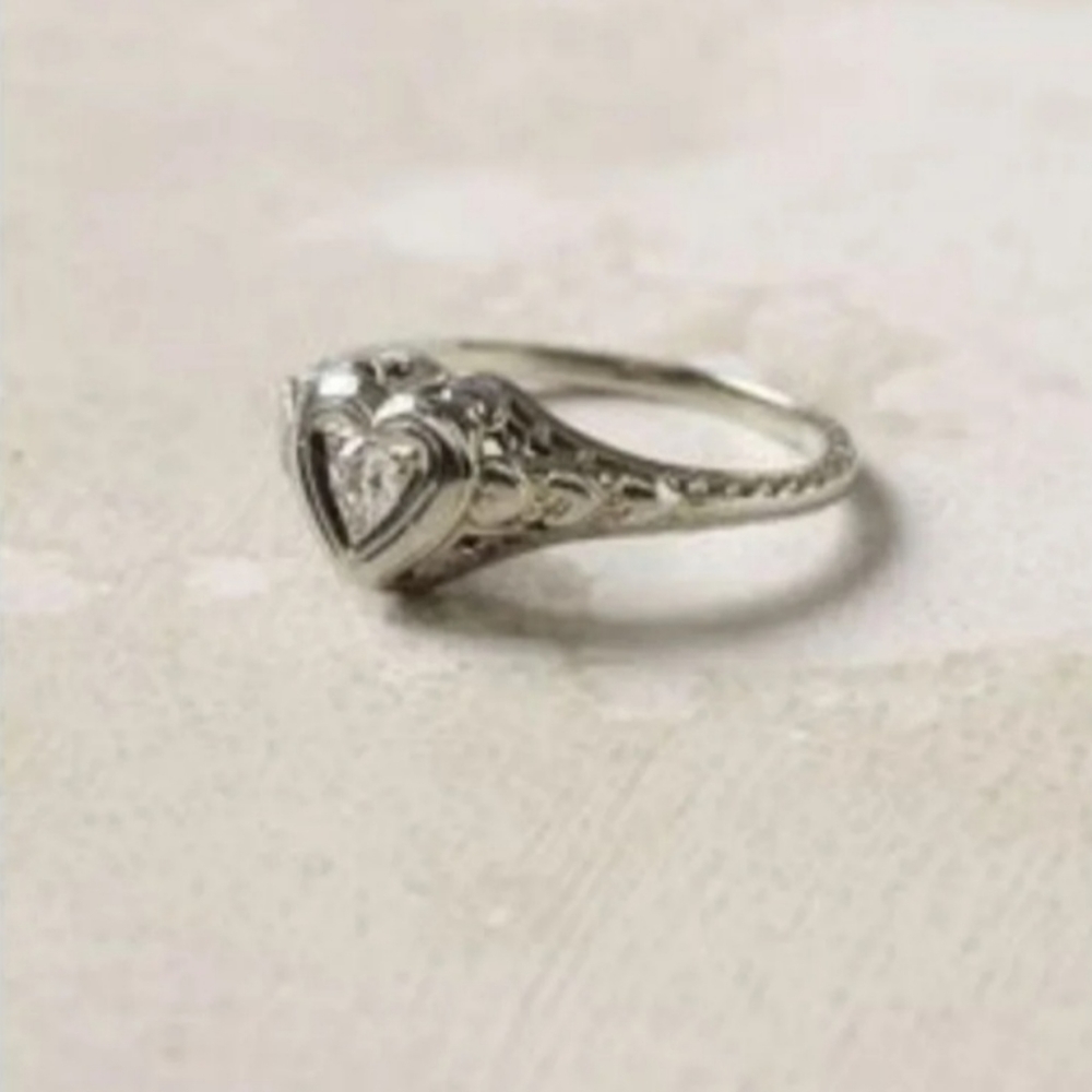 Antique diamond heart ring.